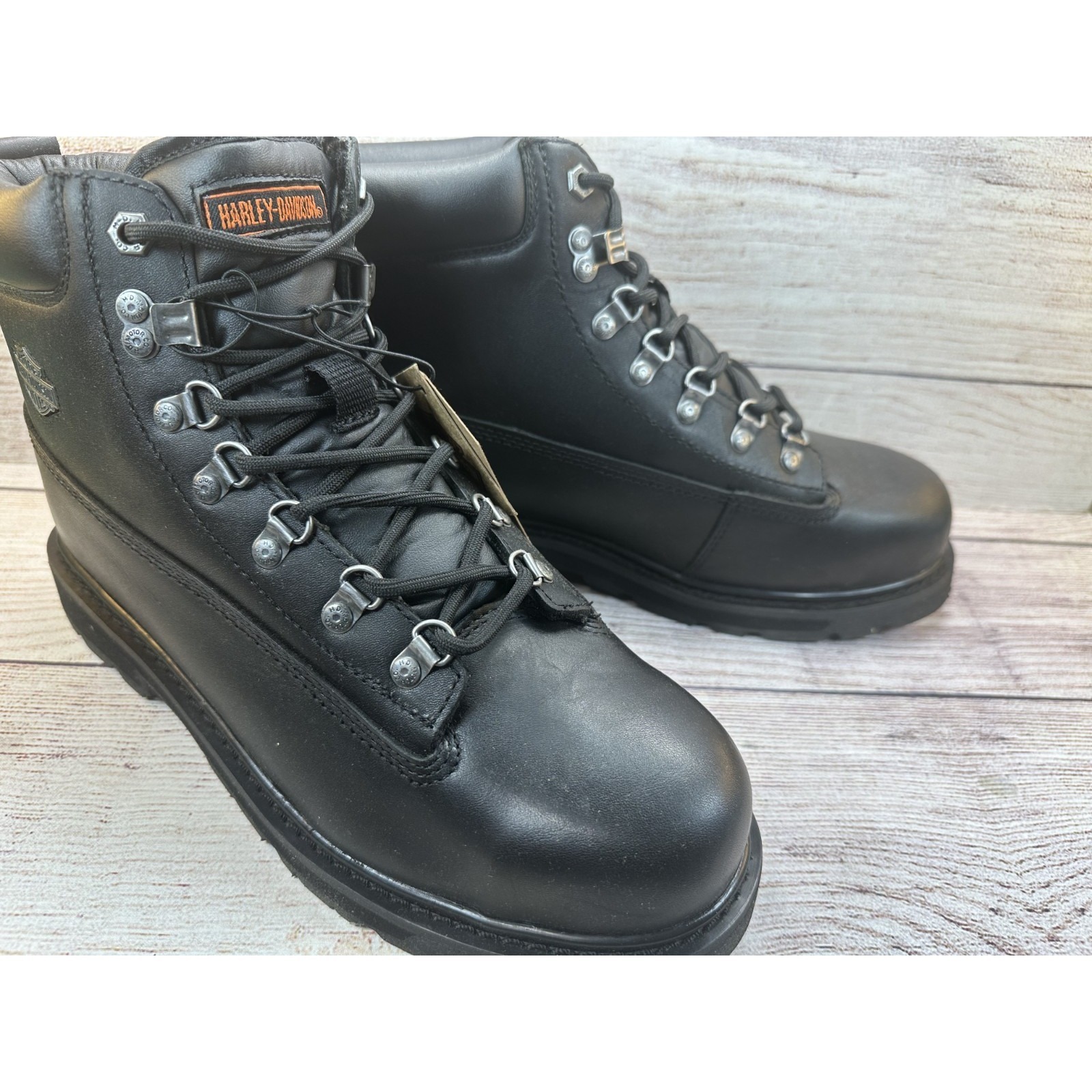 Harley-Davidson Drive Steel Toe Men's Black Leather Work Boots Size 9 M Nwb